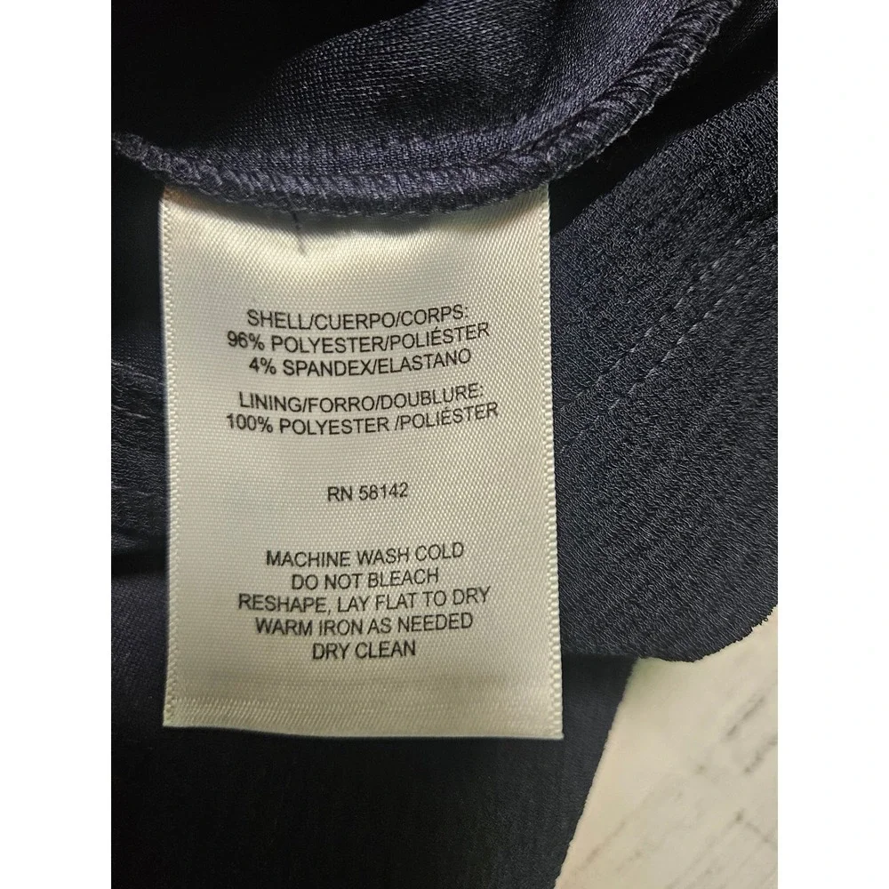 Maggy London Navy Blue Textured‎ Crepe Fit and Flare Dress Classic Size 6 NEW